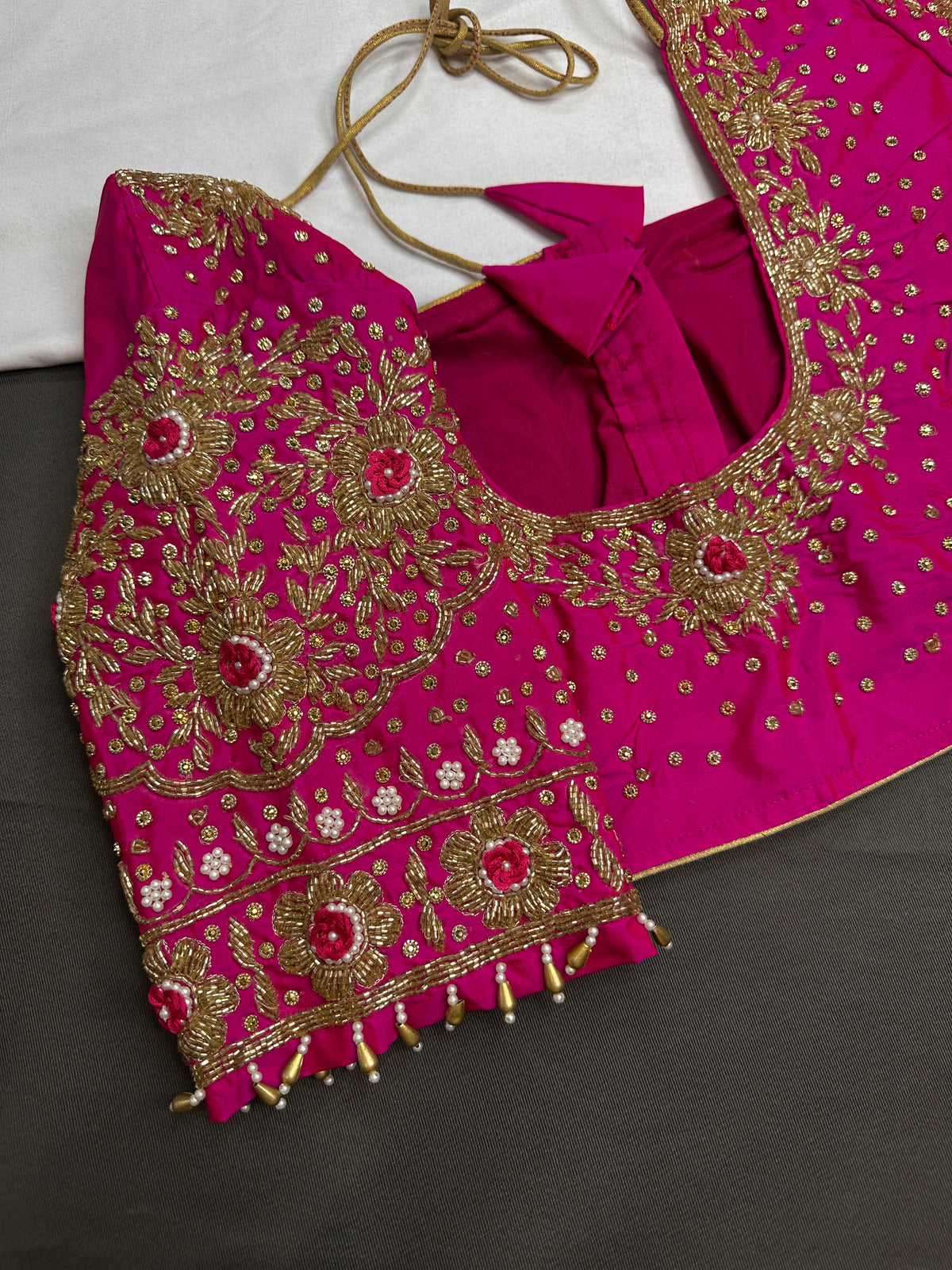 Pink Maggam Aari Work Blouse - 