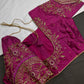 Magenta Pink Maggam Aari Work Blouse - 