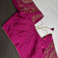 Magenta Pink Maggam Aari Work Blouse - 