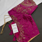 Magenta Pink Maggam Aari Work Blouse - 