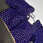 Blue Check Butta Stitched Blouse - 