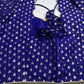 Blue Check Butta Stitched Blouse - 