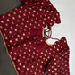 Marron Red Check Butta Stitched Blouse - 