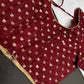 Marron Red Check Butta Stitched Blouse - 