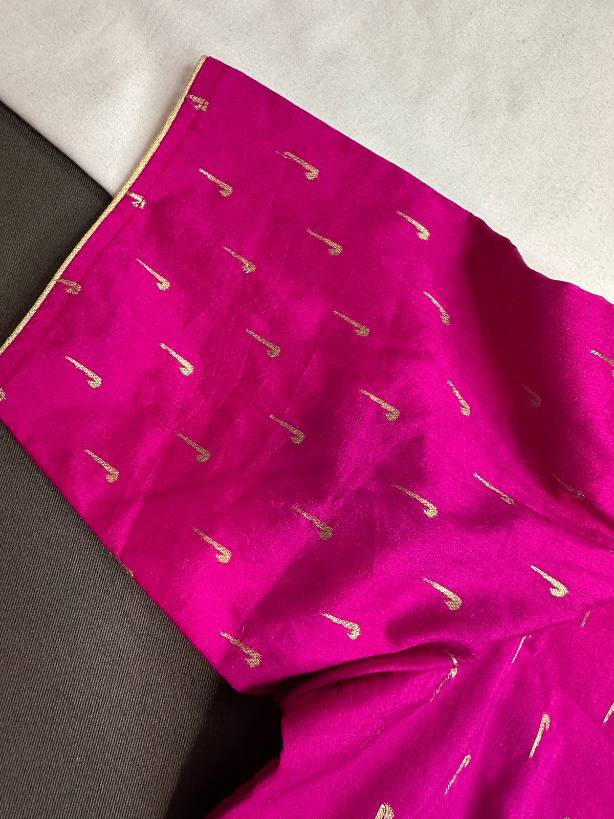 Pink Silk Pattu  Stitched Blouse - 