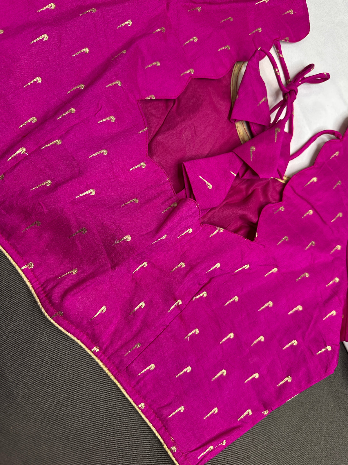 Pink Silk Pattu  Stitched Blouse - 