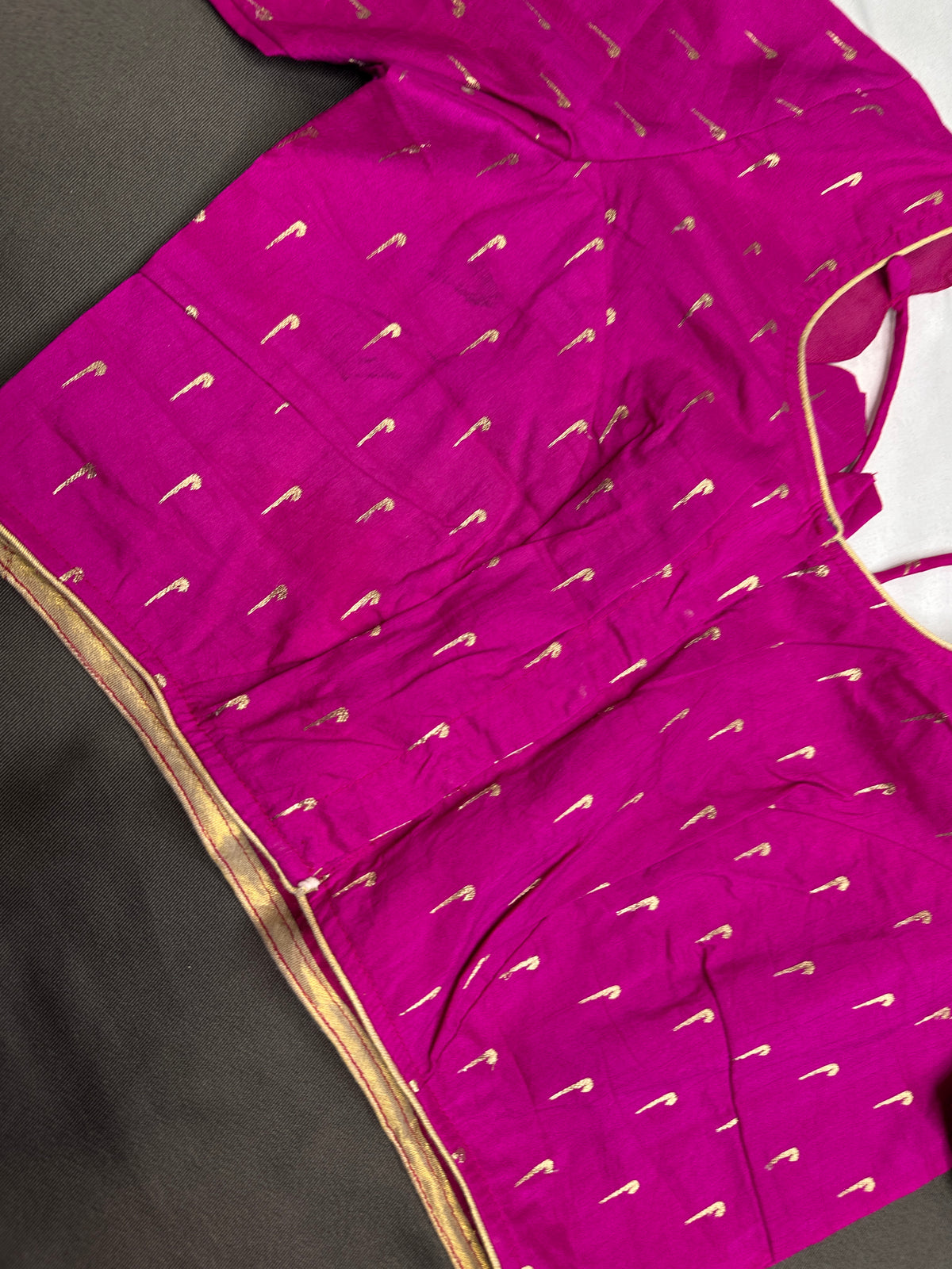 Pink Silk Pattu  Stitched Blouse - 