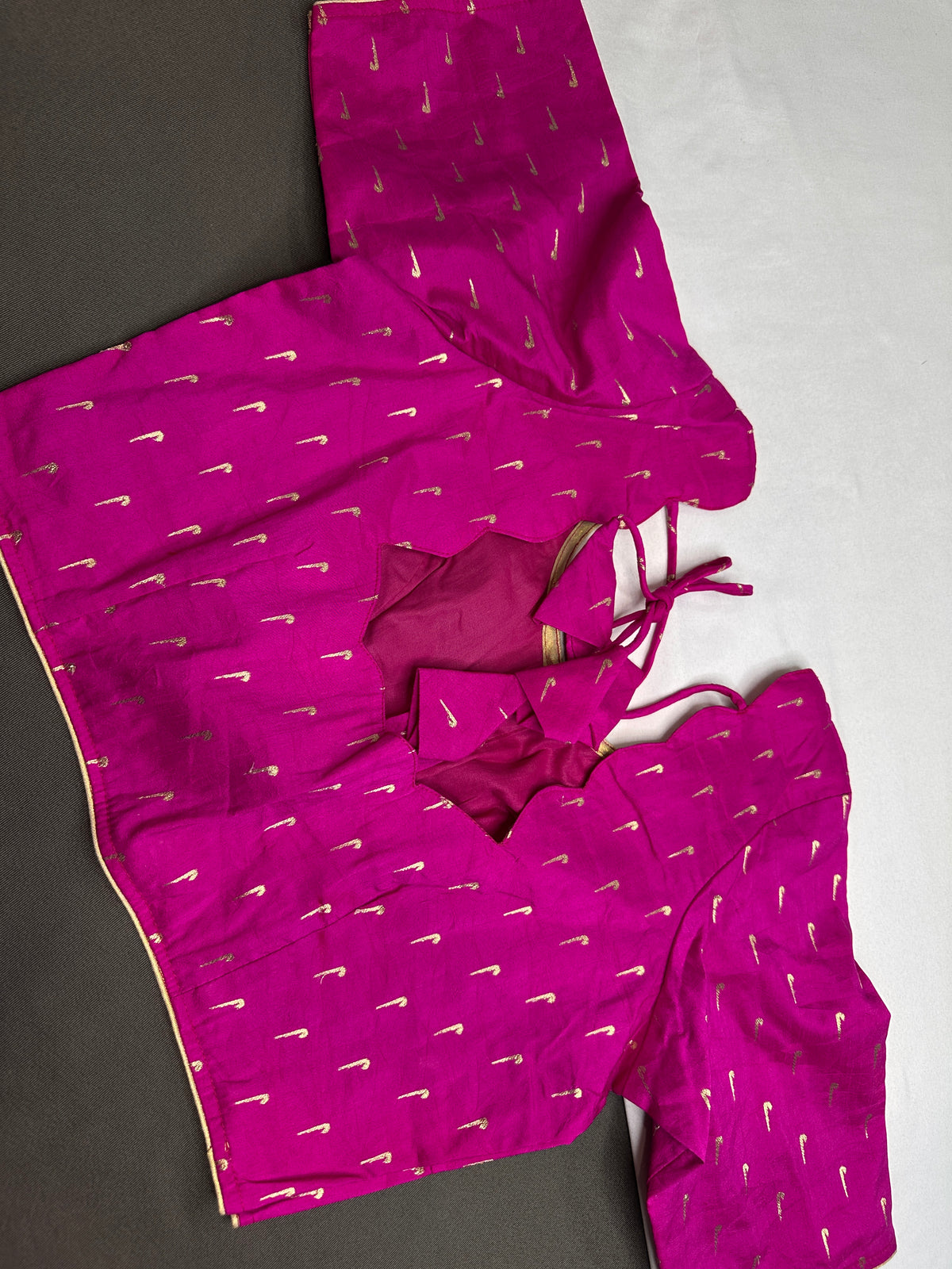 Pink Silk Pattu  Stitched Blouse - 