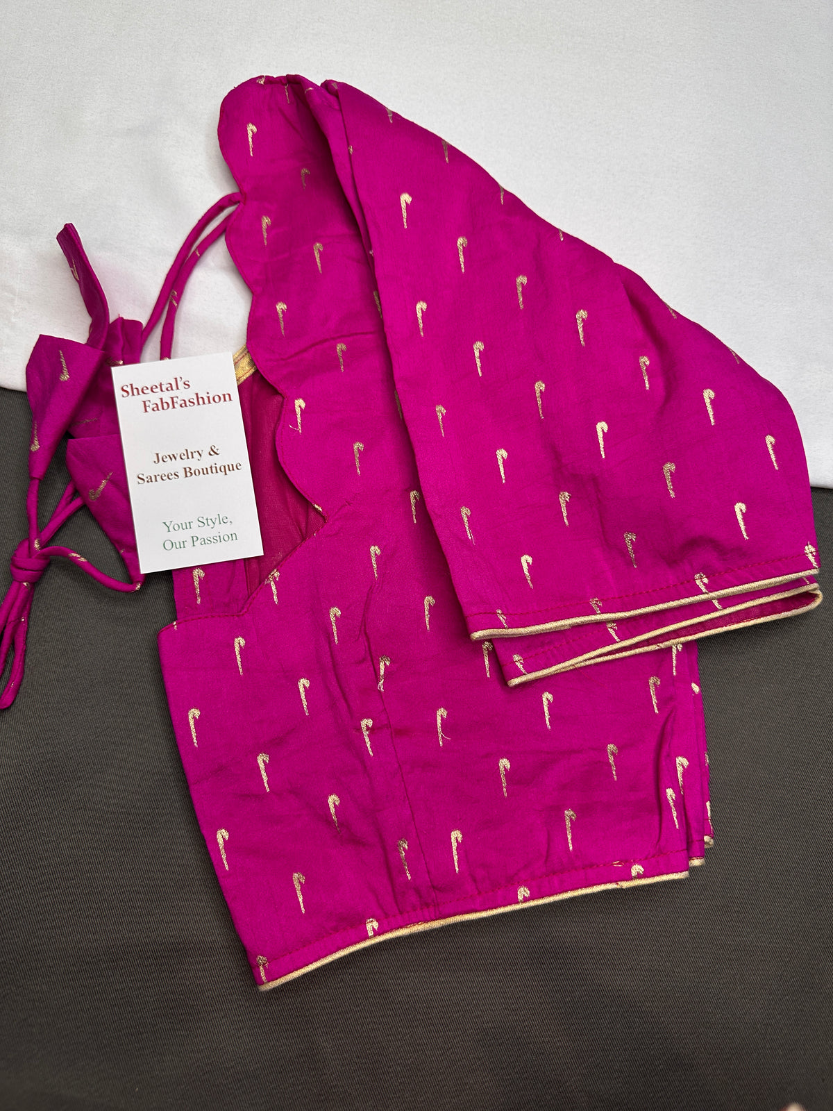 Pink Silk Pattu  Stitched Blouse - 