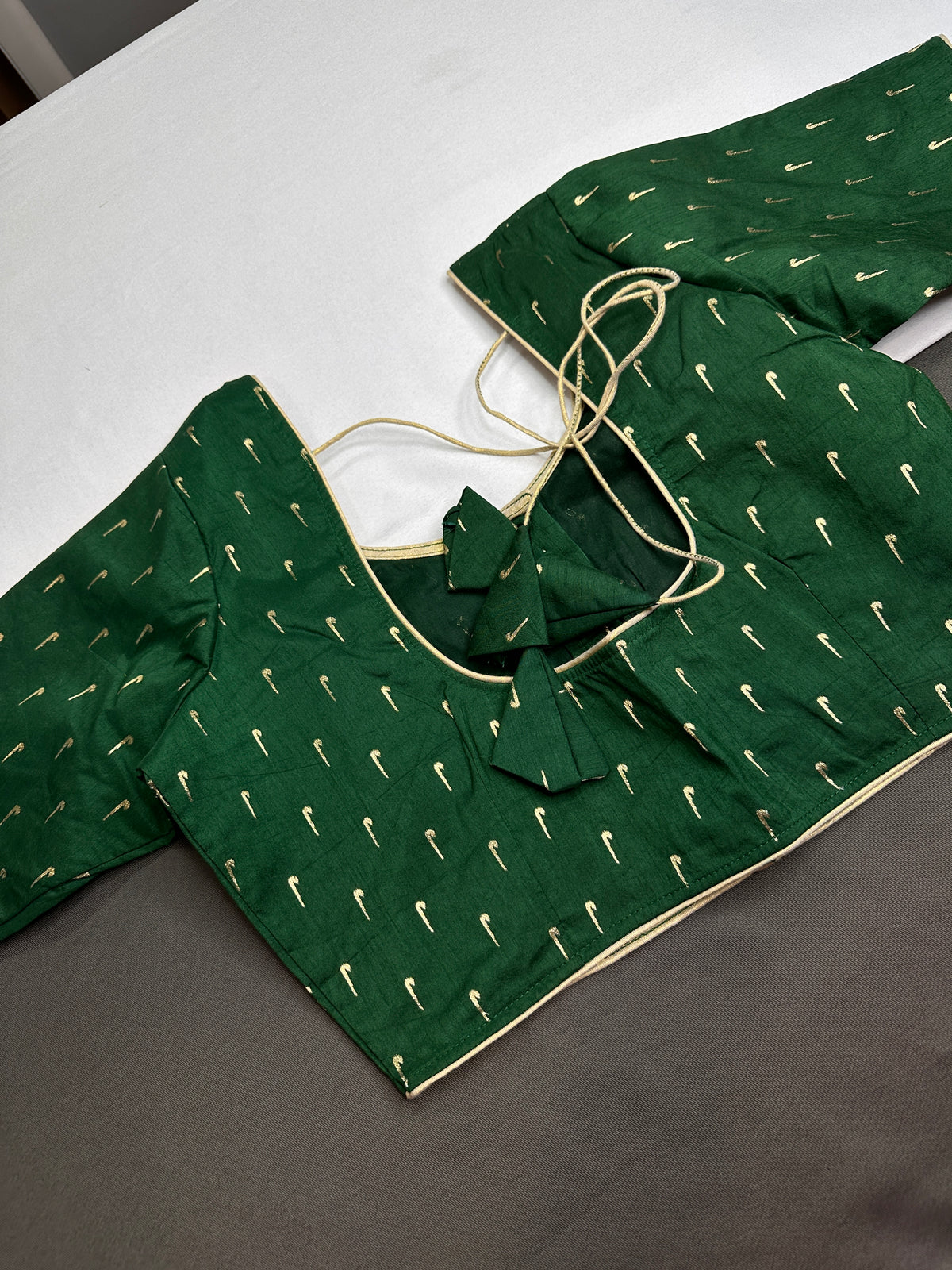 Green Silk Pattu  Stitched Blouse - 