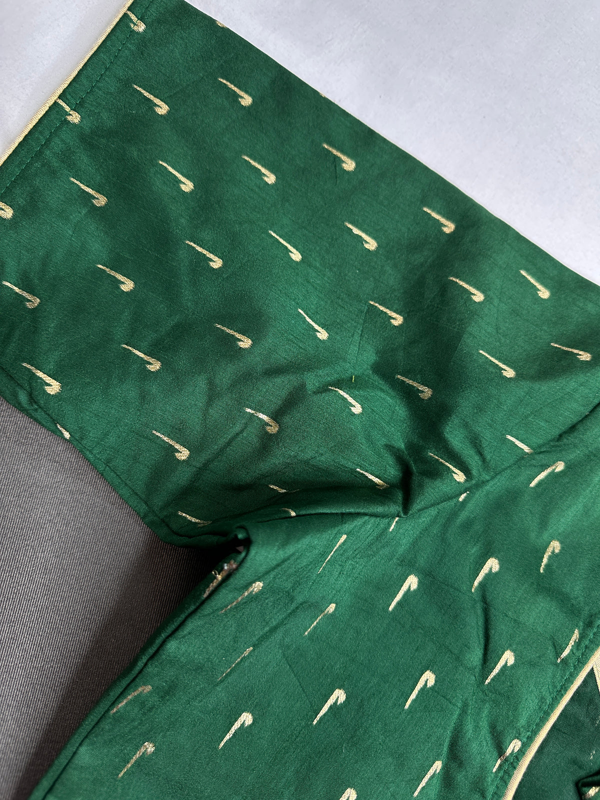 Green Silk Pattu  Stitched Blouse - 