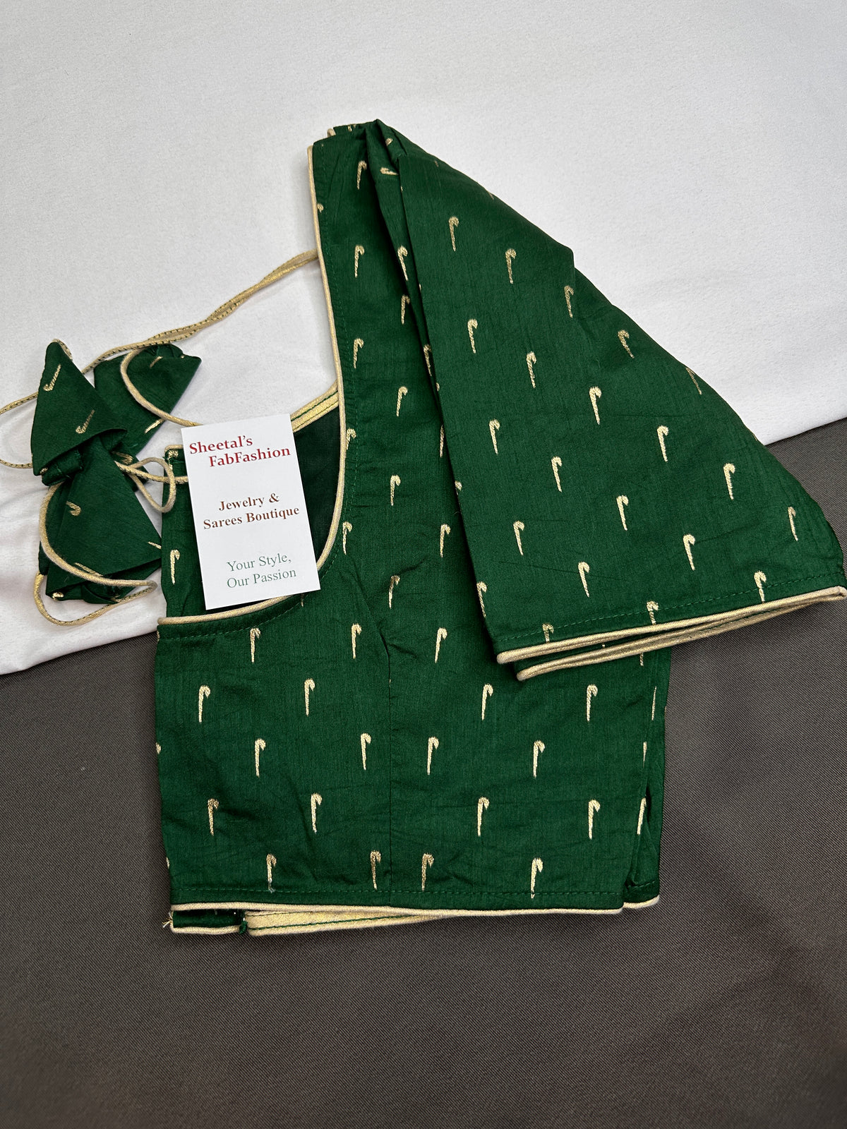 Green Silk Pattu  Stitched Blouse - 