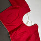 Red Silk Plain Pattu  Stitched Blouse - 