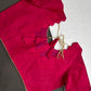 Pink Silk Plain Pattu  Stitched Blouse - 