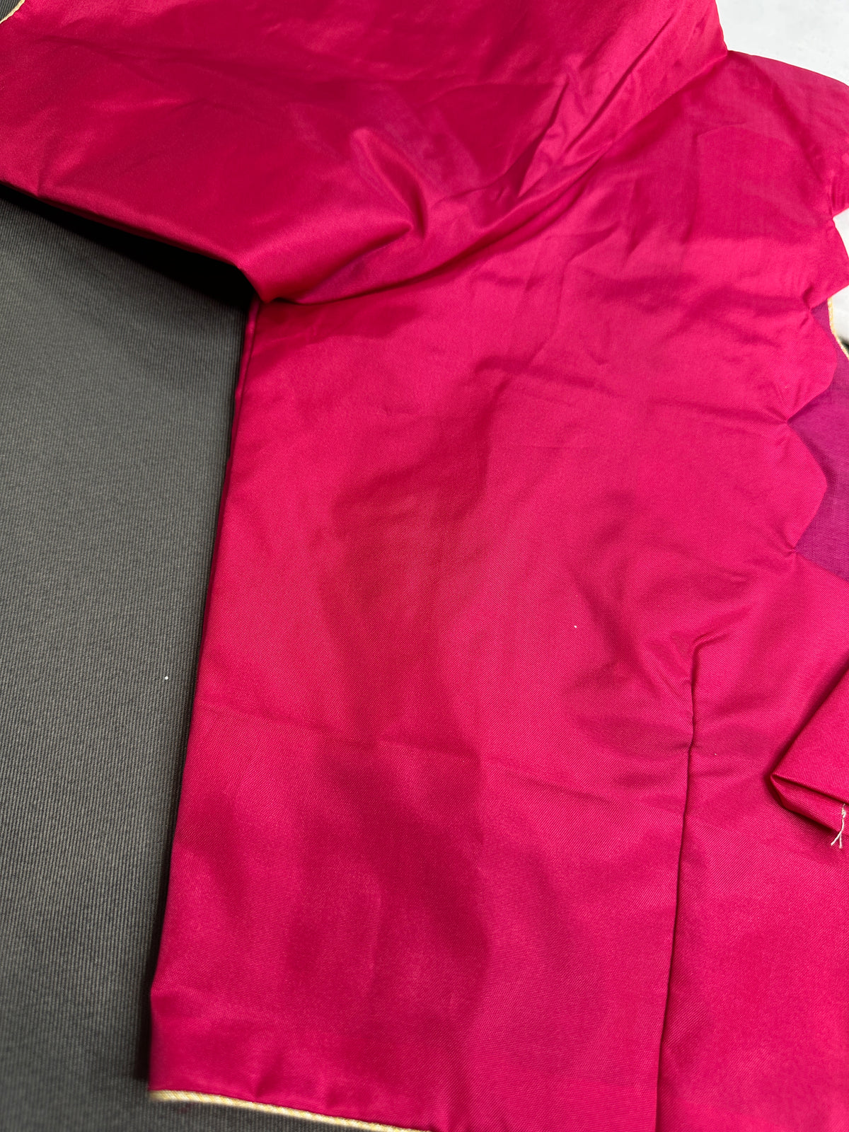 Pink Silk Plain Pattu  Stitched Blouse - 