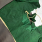 Green Silk Plain Pattu  Stitched Blouse - 
