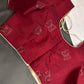 Maroon Red Butterfly Stitched Ready-Made Blouse - BL000791