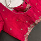 Khadi Silk Pink Embroidery Stitched Ready-Made Blouse - BL000794