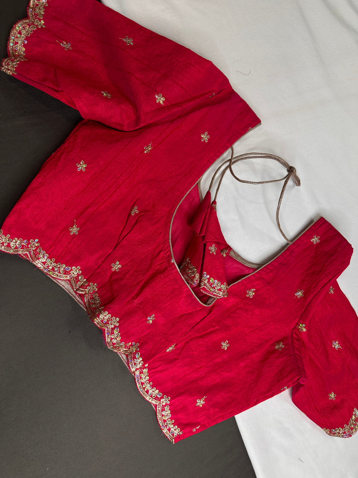 Khadi Silk Pink Embroidery Stitched Ready-Made Blouse - BL000794