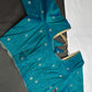 Khadi Silk Blue Embroidery Stitched Ready-Made Blouse - BL000795