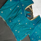 Khadi Silk Blue Embroidery Stitched Ready-Made Blouse - BL000795