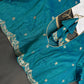 Khadi Silk Blue Embroidery Stitched Ready-Made Blouse - BL000795