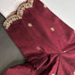 Khadi Silk Maroon Red Embroidery Stitched Ready-Made Blouse - BL000796