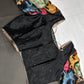 Black Chinon Silk Kalamkari Stitched Ready-Made Blouse - BL000797