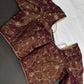 Deep Wine Burgundy with Antique Gold Stitched Ready-Made Blouse - BL000798