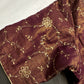 Deep Wine Burgundy with Antique Gold Stitched Ready-Made Blouse - BL000798