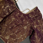 Deep Wine Burgundy with Antique Gold Stitched Ready-Made Blouse - BL000798