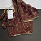 Deep Wine Burgundy with Antique Gold Stitched Ready-Made Blouse - BL000798