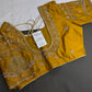 Mustard Yellow Maggam Work Silk Stitched Ready-Made Blouse - BL000801
