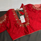 Red Net Maggam Work Silk Stitched Ready-Made Blouse - BL000802