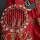 Red Net Maggam Work Silk Stitched Ready-Made Blouse - BL000802