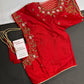 Red Net Maggam Work Silk Stitched Ready-Made Blouse - BL000802