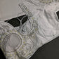 White Net Maggam Work Silk Stitched Ready-Made Blouse - BL000803