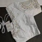 White Net Maggam Work Silk Stitched Ready-Made Blouse - BL000803