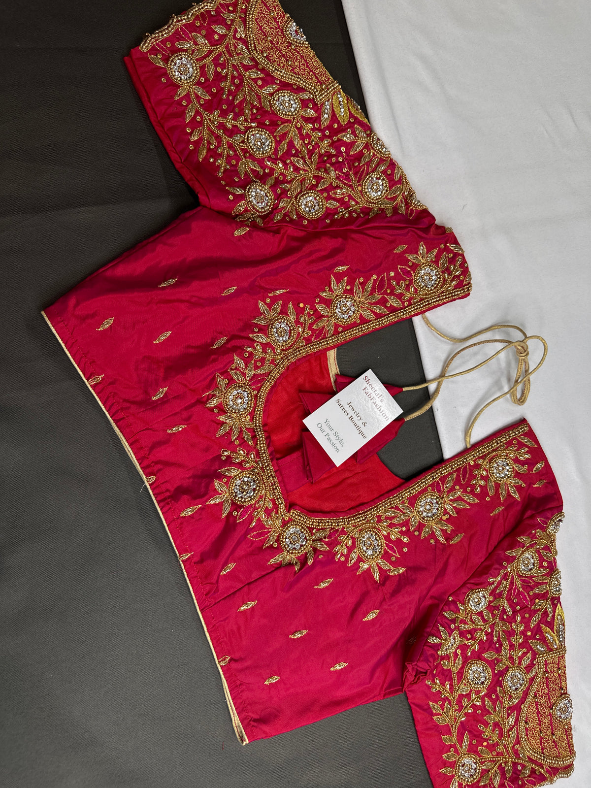 Pink Pattu Silk Maggam Aari Blouse - BL000804