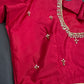 Red Pattu Silk Elegant Maggam Aari Blouse - BL000806