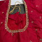 Red Pattu Silk Elegant Maggam Aari Blouse - BL000806