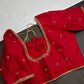Red Pattu Silk Elegant Maggam Aari Blouse - BL000806