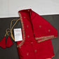 Red Pattu Silk Elegant Maggam Aari Blouse - BL000806