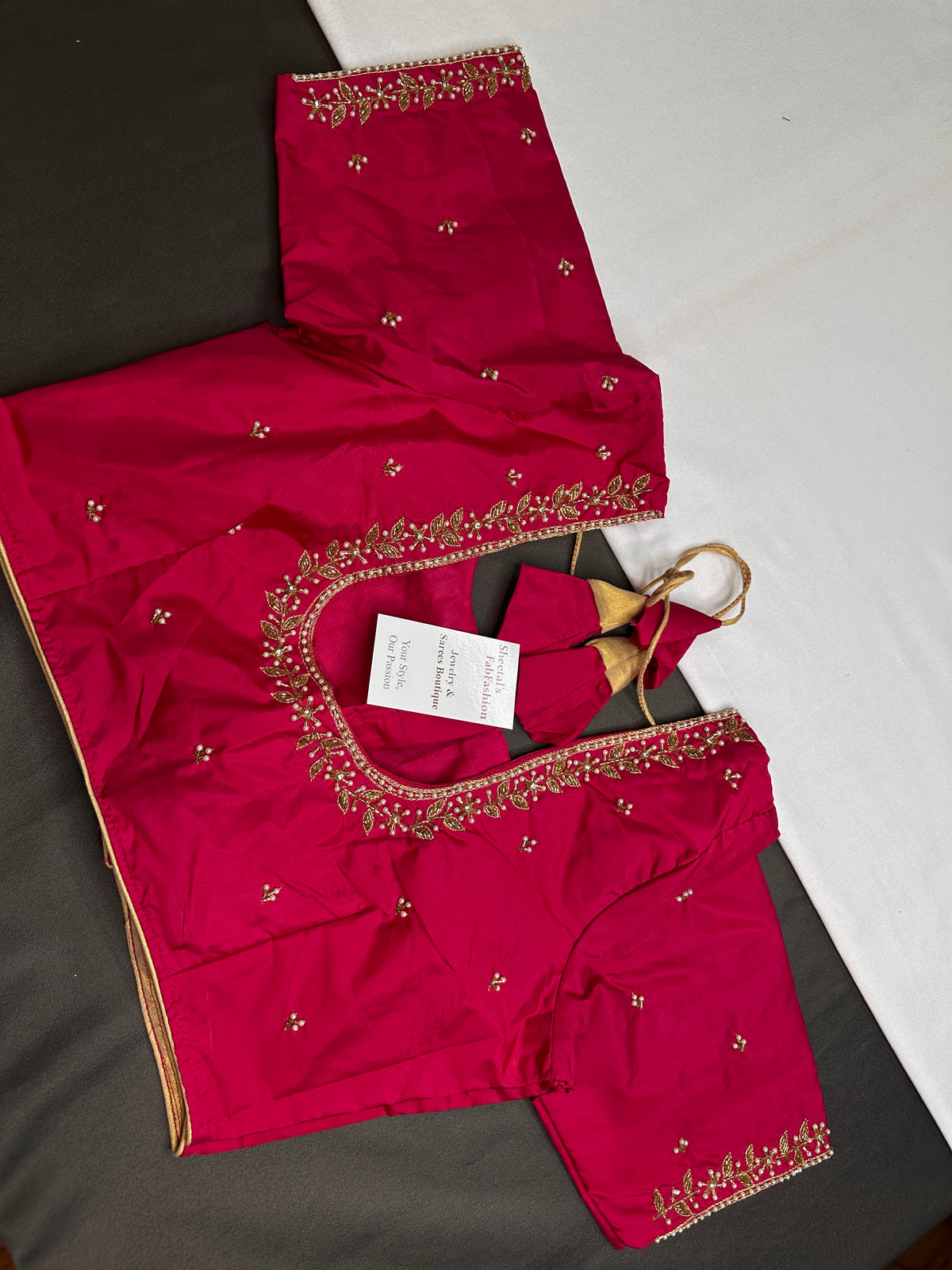 Pink Pattu Silk Elegant Maggam Aari Blouse - BL000808