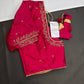 Pink Pattu Silk Elegant Maggam Aari Blouse - BL000808