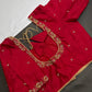 Red Pattu Silk Elegant Maggam Aari Blouse - BL000809