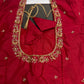 Red Pattu Silk Elegant Maggam Aari Blouse - BL000809