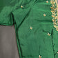 Green Pattu Silk Elegant Maggam Aari Blouse - BL000811