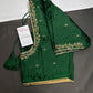 Green Pattu Silk Elegant Maggam Aari Blouse - BL000811