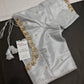 Silver Pattu Silk Elegant Maggam Aari Blouse - BL000813
